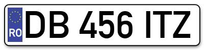 Placuta inmatriculare numar auto  DB-456-ITZ, DB 456 ITZ, DB456ITZ