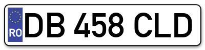 Placuta inmatriculare numar auto  DB-458-CLD, DB 458 CLD, DB458CLD