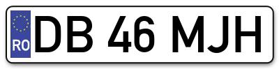 Placuta inmatriculare numar auto  DB-46-MJH, DB 46 MJH, DB46MJH