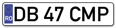 Placuta inmatriculare numar auto  DB-47-CMP, DB 47 CMP, DB47CMP