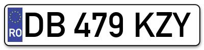Placuta inmatriculare numar auto  DB-479-KZY, DB 479 KZY, DB479KZY