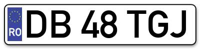 Placuta inmatriculare numar auto  DB-48-TGJ, DB 48 TGJ, DB48TGJ