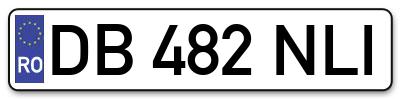 Placuta inmatriculare numar auto  DB-482-NLI, DB 482 NLI, DB482NLI
