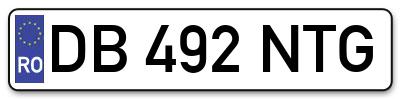 Placuta inmatriculare numar auto  DB-492-NTG, DB 492 NTG, DB492NTG