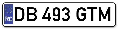 Placuta inmatriculare numar auto  DB-493-GTM, DB 493 GTM, DB493GTM