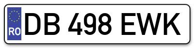 Placuta inmatriculare numar auto  DB-498-EWK, DB 498 EWK, DB498EWK
