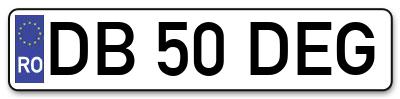 Placuta inmatriculare numar auto  DB-50-DEG, DB 50 DEG, DB50DEG