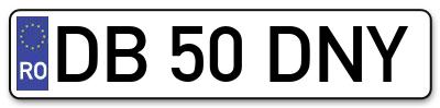 Placuta inmatriculare numar auto  DB-50-DNY, DB 50 DNY, DB50DNY