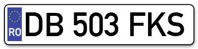 Placuta inmatriculare numar auto  DB-503-FKS, DB 503 FKS, DB503FKS