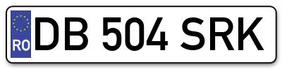 Placuta inmatriculare numar auto  DB-504-SRK, DB 504 SRK, DB504SRK