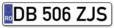 Placuta inmatriculare numar auto  DB-506-ZJS, DB 506 ZJS, DB506ZJS