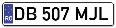 Placuta inmatriculare numar auto  DB-507-MJL, DB 507 MJL, DB507MJL