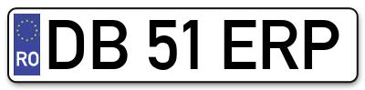Placuta inmatriculare numar auto  DB-51-ERP, DB 51 ERP, DB51ERP