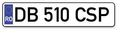 Placuta inmatriculare numar auto  DB-510-CSP, DB 510 CSP, DB510CSP