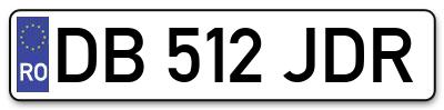 Placuta inmatriculare numar auto  DB-512-JDR, DB 512 JDR, DB512JDR