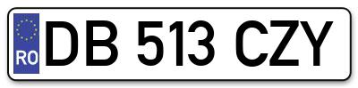 Placuta inmatriculare numar auto  DB-513-CZY, DB 513 CZY, DB513CZY