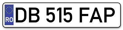 Placuta inmatriculare numar auto  DB-515-FAP, DB 515 FAP, DB515FAP