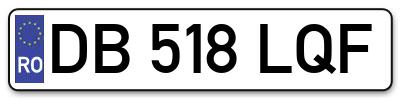 Placuta inmatriculare numar auto  DB-518-LQF, DB 518 LQF, DB518LQF