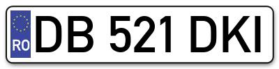 Placuta inmatriculare numar auto  DB-521-DKI, DB 521 DKI, DB521DKI
