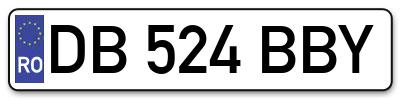 Placuta inmatriculare numar auto  DB-524-BBY, DB 524 BBY, DB524BBY