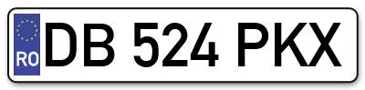 Placuta inmatriculare numar auto  DB-524-PKX, DB 524 PKX, DB524PKX