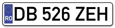Placuta inmatriculare numar auto  DB-526-ZEH, DB 526 ZEH, DB526ZEH