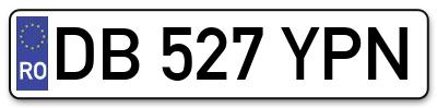 Placuta inmatriculare numar auto  DB-527-YPN, DB 527 YPN, DB527YPN