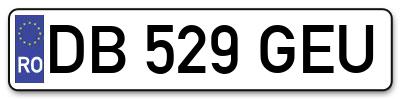 Placuta inmatriculare numar auto  DB-529-GEU, DB 529 GEU, DB529GEU