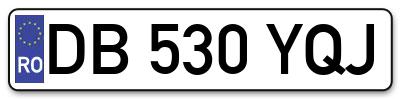 Placuta inmatriculare numar auto  DB-530-YQJ, DB 530 YQJ, DB530YQJ