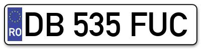 Placuta inmatriculare numar auto  DB-535-FUC, DB 535 FUC, DB535FUC
