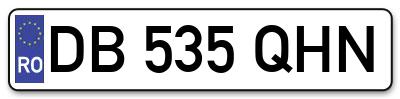 Placuta inmatriculare numar auto  DB-535-QHN, DB 535 QHN, DB535QHN