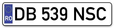Placuta inmatriculare numar auto  DB-539-NSC, DB 539 NSC, DB539NSC