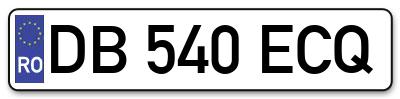 Placuta inmatriculare numar auto  DB-540-ECQ, DB 540 ECQ, DB540ECQ