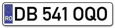 Placuta inmatriculare numar auto  DB-541-OQO, DB 541 OQO, DB541OQO