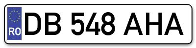 Placuta inmatriculare numar auto  DB-548-AHA, DB 548 AHA, DB548AHA