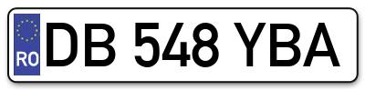 Placuta inmatriculare numar auto  DB-548-YBA, DB 548 YBA, DB548YBA
