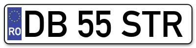 Placuta inmatriculare numar auto  DB-55-STR, DB 55 STR, DB55STR