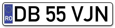 Placuta inmatriculare numar auto  DB-55-VJN, DB 55 VJN, DB55VJN