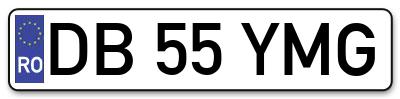 Placuta inmatriculare numar auto  DB-55-YMG, DB 55 YMG, DB55YMG