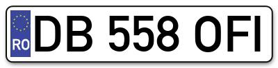 Placuta inmatriculare numar auto  DB-558-OFI, DB 558 OFI, DB558OFI