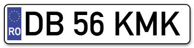Placuta inmatriculare numar auto  DB-56-KMK, DB 56 KMK, DB56KMK