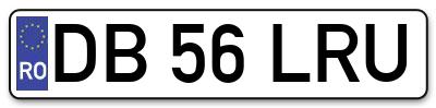 Placuta inmatriculare numar auto  DB-56-LRU, DB 56 LRU, DB56LRU