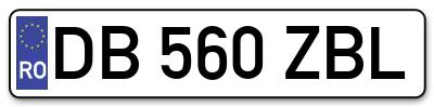 Placuta inmatriculare numar auto  DB-560-ZBL, DB 560 ZBL, DB560ZBL