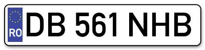 Placuta inmatriculare numar auto  DB-561-NHB, DB 561 NHB, DB561NHB