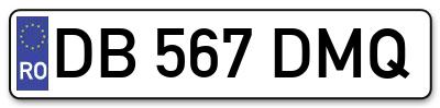 Placuta inmatriculare numar auto  DB-567-DMQ, DB 567 DMQ, DB567DMQ
