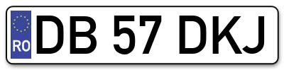 Placuta inmatriculare numar auto  DB-57-DKJ, DB 57 DKJ, DB57DKJ