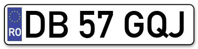 Placuta inmatriculare numar auto  DB-57-GQJ, DB 57 GQJ, DB57GQJ