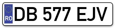 Placuta inmatriculare numar auto  DB-577-EJV, DB 577 EJV, DB577EJV
