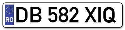 Placuta inmatriculare numar auto  DB-582-XIQ, DB 582 XIQ, DB582XIQ
