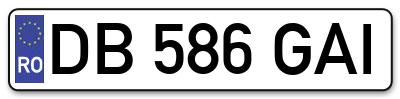 Placuta inmatriculare numar auto  DB-586-GAI, DB 586 GAI, DB586GAI